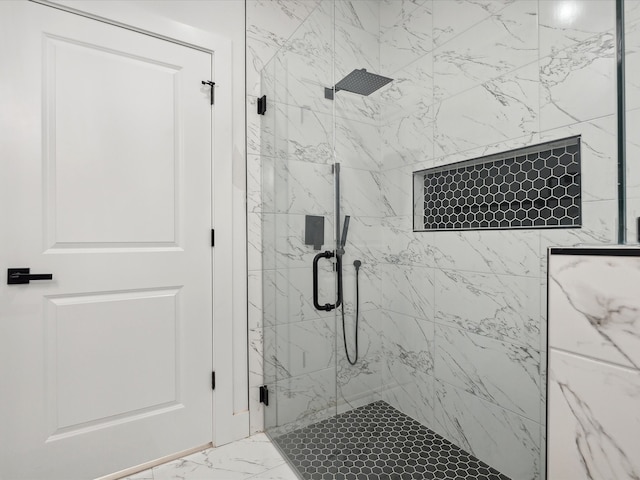 bathroom featuring walk in shower