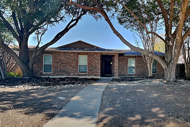 view of single story home