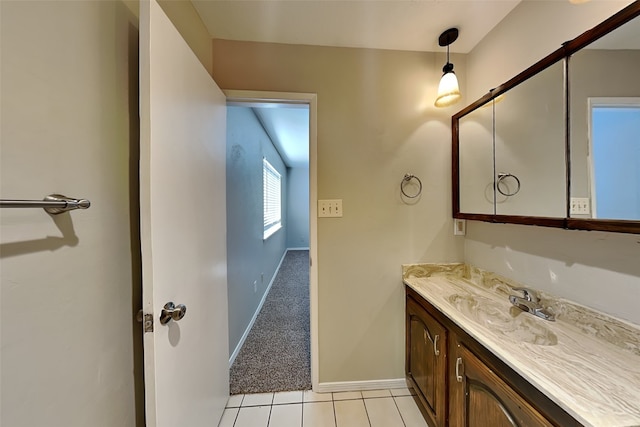 bathroom featuring vanity and tile patterned floors