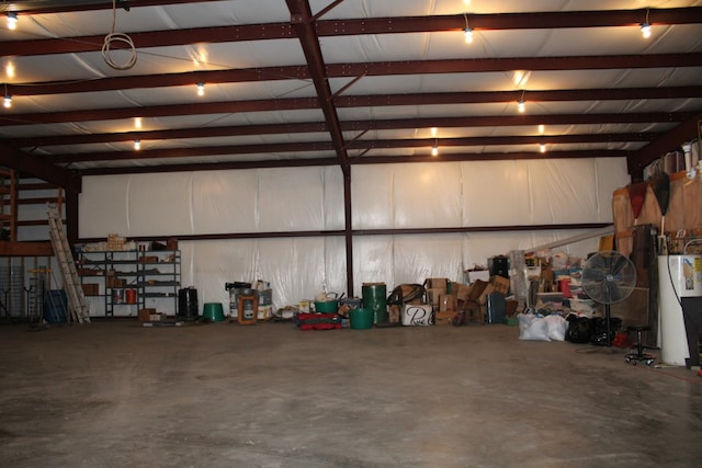 garage featuring gas water heater