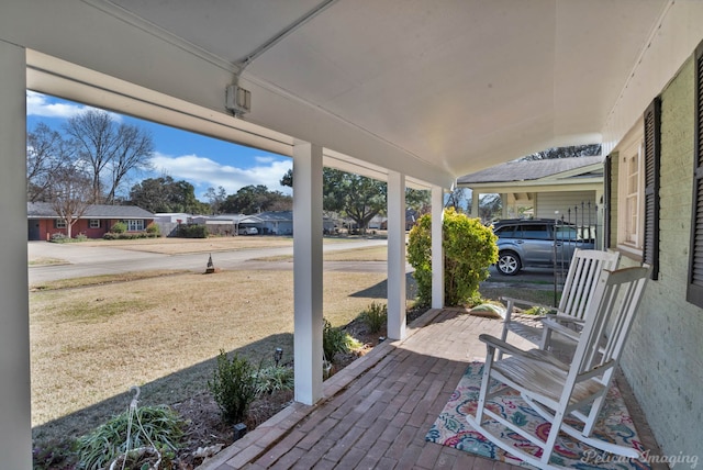 deck with a porch