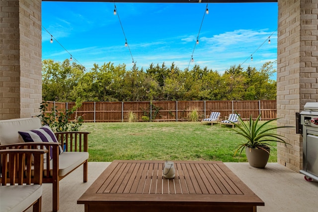 view of yard with a patio area