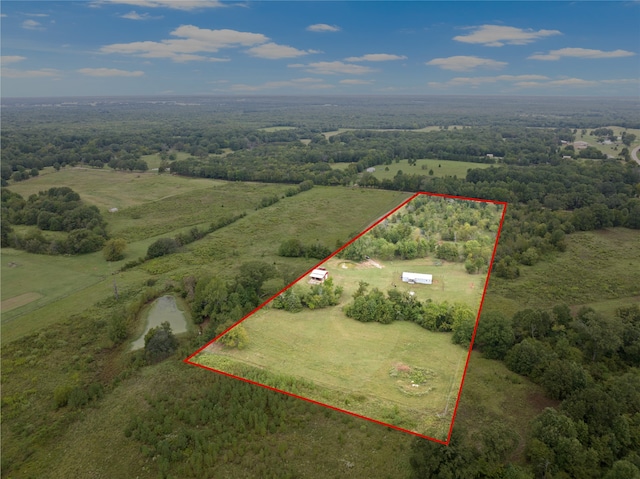 aerial view featuring a rural view