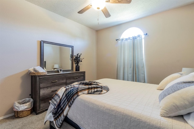 418 Mcmurtry Dr, Arlington, TX 76002 - bedroom featuring carpet floors, a textured ceiling, and ceiling fan