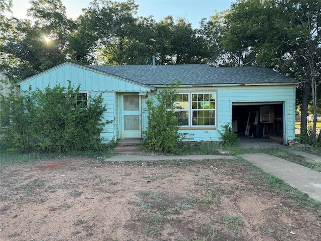 view of single story home