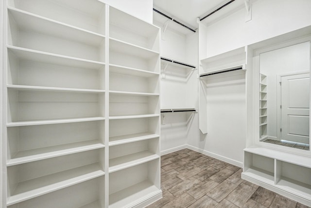 spacious closet featuring hardwood / wood-style flooring