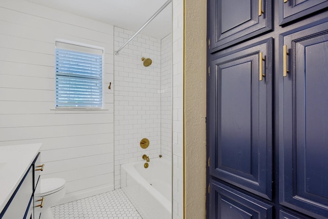 1062 Jp Cave Rd, Sherman, TX 75090 - full bathroom featuring tile patterned floors, vanity, toilet, and bathtub / shower combination