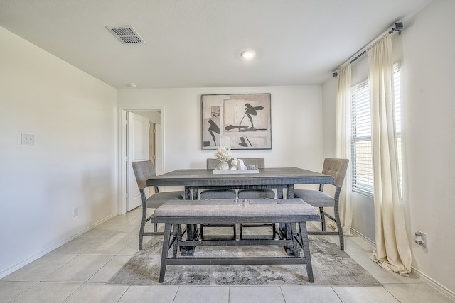 view of tiled dining room