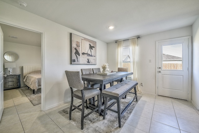 view of tiled dining room