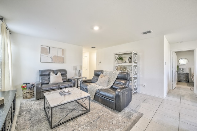 view of tiled living room