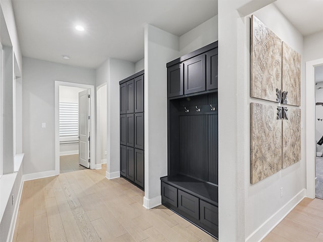 mudroom featuring light hardwood / wood-style floors