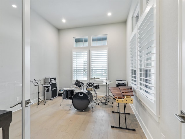 misc room with light wood-type flooring