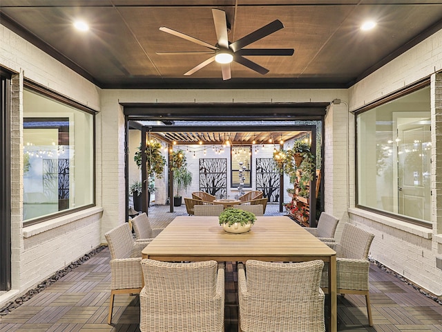 view of patio with ceiling fan