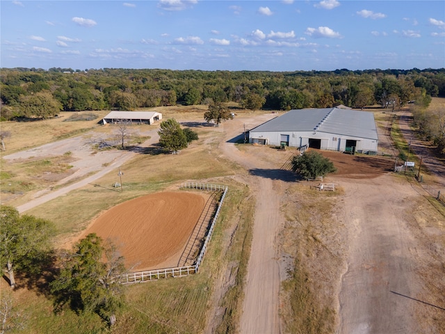 aerial view featuring a rural view