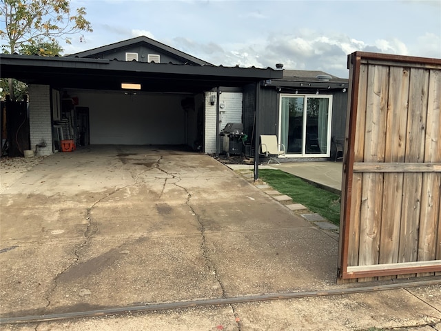 view of front of house featuring a carport