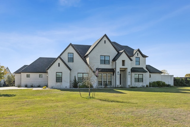 view of front of home with a front yard