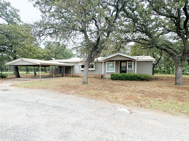 view of single story home