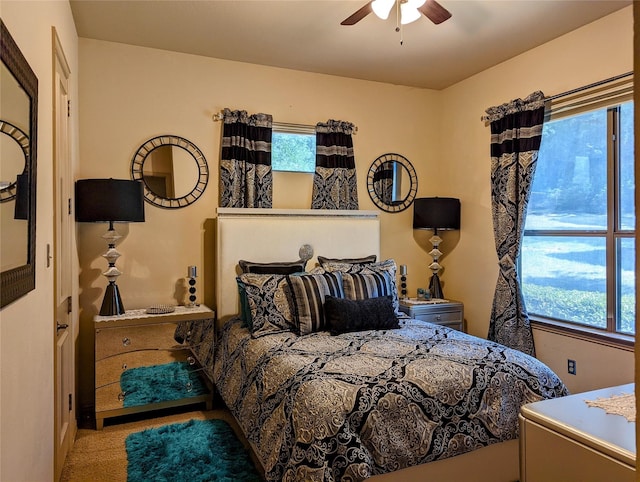 bedroom featuring ceiling fan