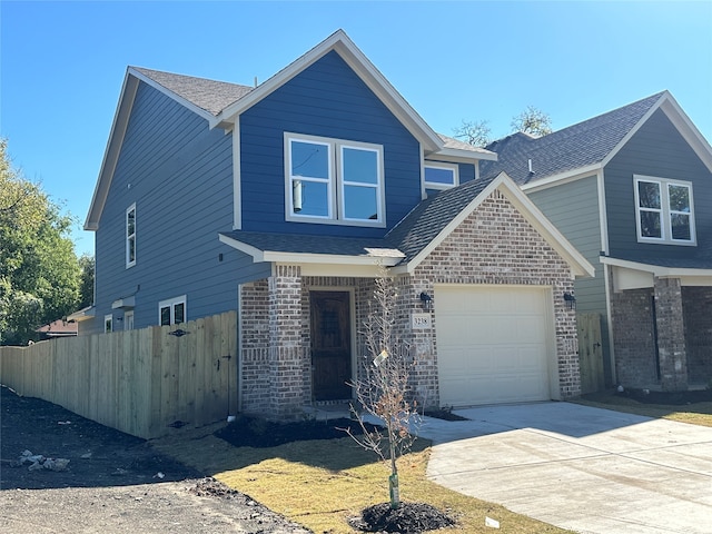 view of front of house with a garage