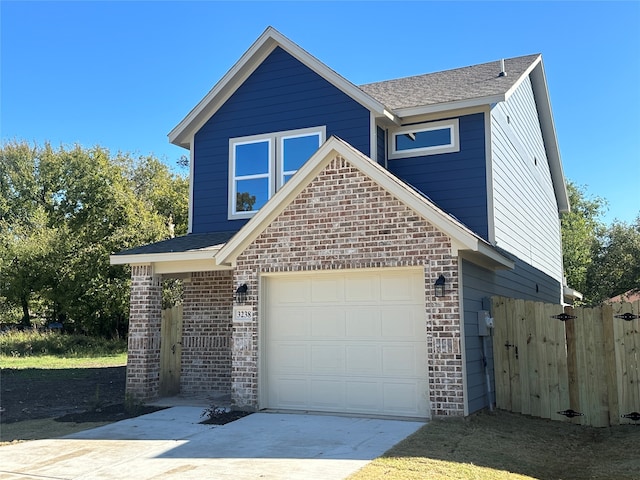 view of property featuring a garage