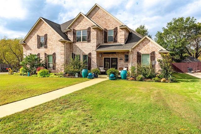 craftsman-style house with a front lawn