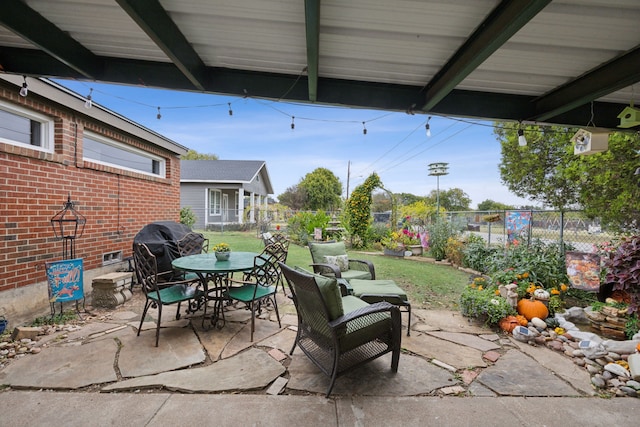 view of patio with area for grilling