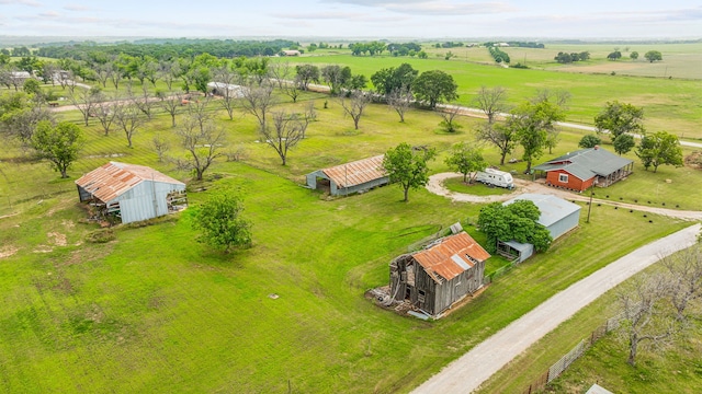 aerial view with a rural view