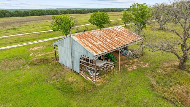 aerial view featuring a rural view