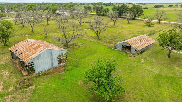 aerial view with a rural view