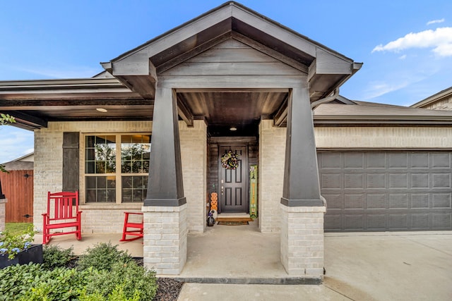 entrance to property with a garage