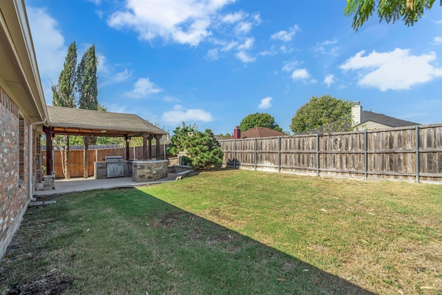 view of yard with a patio area and a gazebo