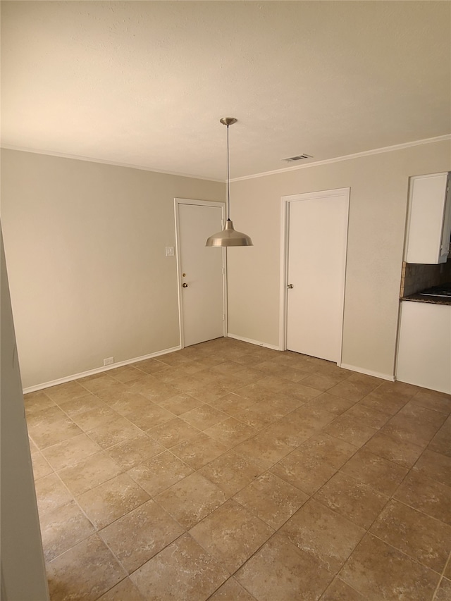 interior space featuring ornamental molding