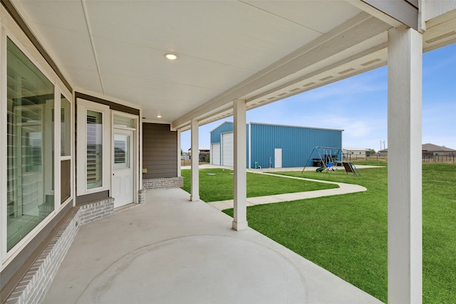 view of patio / terrace with a playground