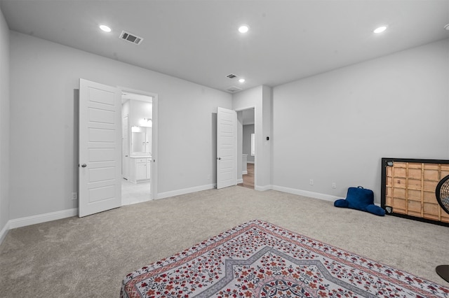 bedroom with carpet floors