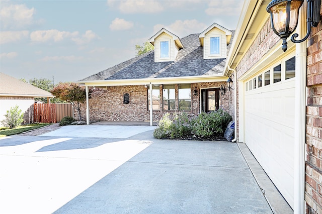 view of front of house with a garage