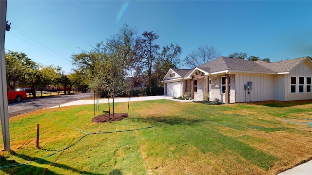 exterior space with a garage