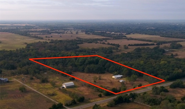 1345 Fm 1563, Wolfe City, TX 75496 - overview of rural landscape with property boundaries highlighted