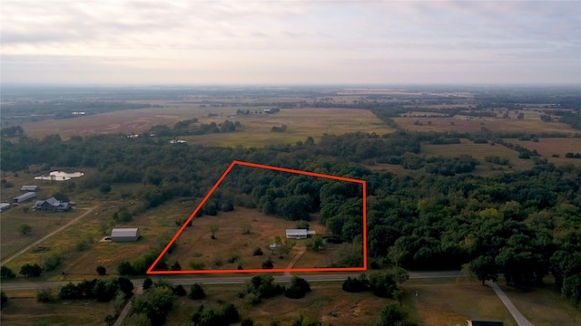 1345 Fm 1563, Wolfe City, TX 75496 - overview of rural landscape with property parcel outlined