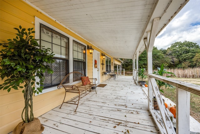 deck with a porch