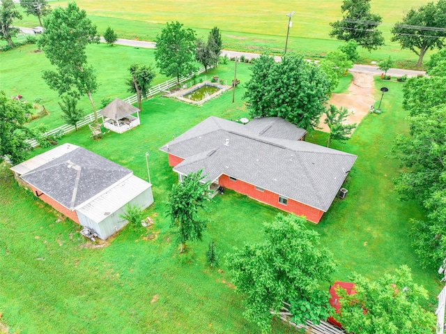 aerial view with a rural view