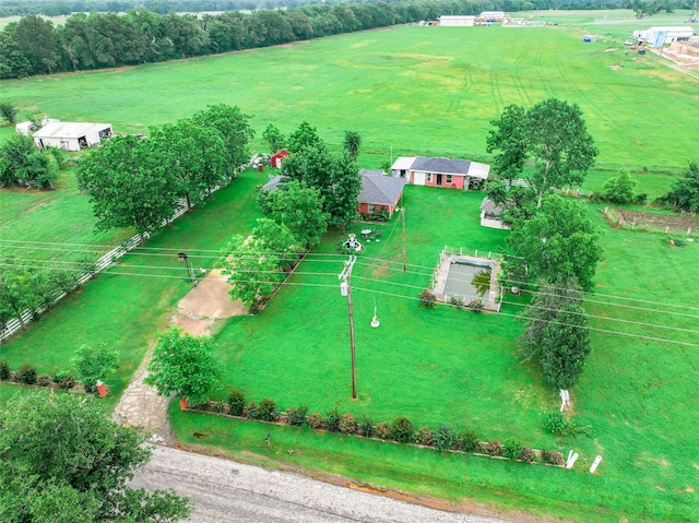 bird's eye view with a rural view