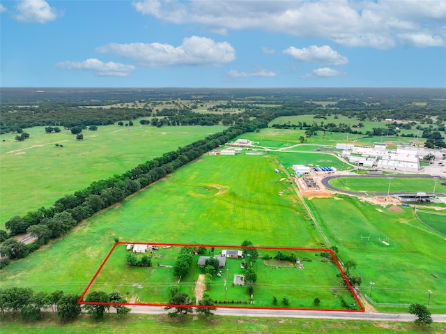 bird's eye view with a rural view