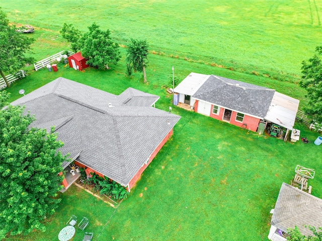 bird's eye view featuring a rural view