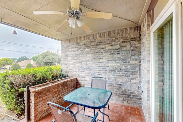 view of patio with ceiling fan