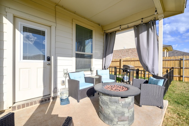 2816 Brosnan Rd, Waco, TX 76655 - view of patio with a fire pit and fence