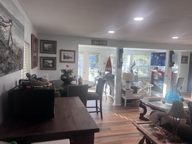 488 Briggs Blvd, East Tawakoni, TX 75472 - dining area with wood finished floors and recessed lighting