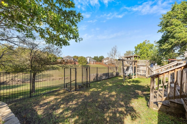 view of yard with a playground