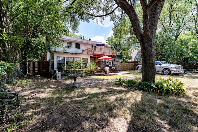 view of yard featuring a deck