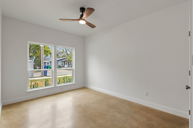 unfurnished room featuring ceiling fan