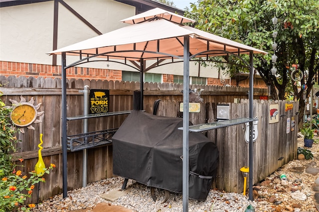 view of patio with a gazebo